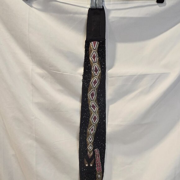 Vintage Original Bells & Bags Designed By Leslie Kaplan Snake Hand Beaded Belt - Picture 5 of 11